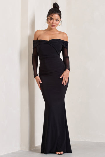 Alex Black Bardot Twist Maxi Dress